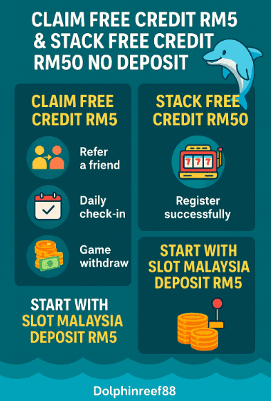 What you can do to Claim Free Credit RM5 At Dolphinreef88